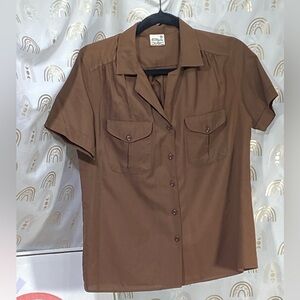 Eve Chocolate Brown Button-Down Shirt